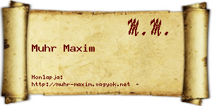 Muhr Maxim névjegykártya